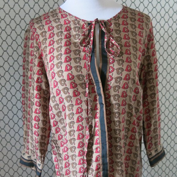 Jo No Fui 3/4 Sleeve Silk Pony Print Tunic Dress - Size 42 - Picture 3 of 6